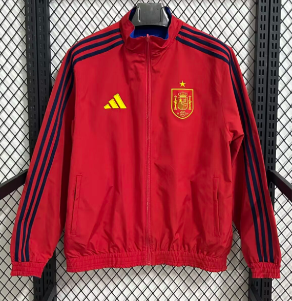Spain 2026 Double-sided windbreaker jacket  jersey adult kit New 26 27 Spain  Double-sided windbreaker  coat jacket soccer jersey 10-20 days. It will arrive in your country
