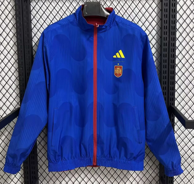 Spain 2026 Double-sided windbreaker jacket  jersey adult kit New 26 27 Spain  Double-sided windbreaker  coat jacket soccer jersey 10-20 days. It will arrive in your country