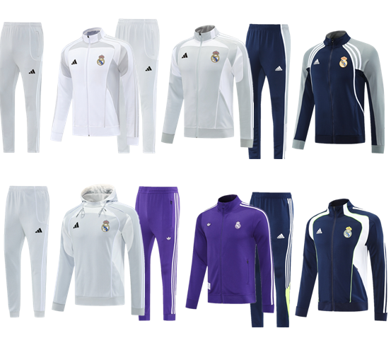 New Real madrid  training coat jacket  jersey kids kit adult kit New 25 26 Real madrid coat jacket soccer jersey 10-20 days. It will arrive in your country