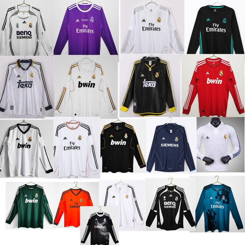 Real Madrid Long sleeve Retro jersey 25 26  Home and away New adult Retro 2016/17 2012/13 2011/12 2017/18 2014/15 2006/07 2005-06  Real Madrid soccer jersey 10-20 days. It will arrive in your country