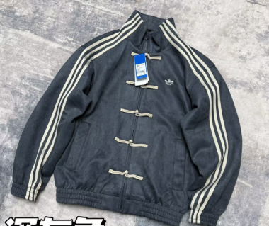 jacket New model with logo three-leaf clover spring-autumn new Chinese-style jacket, outdoor Chinese-style dress, stand-up collar, fashionable and versatile, casual and wind-resistant coat