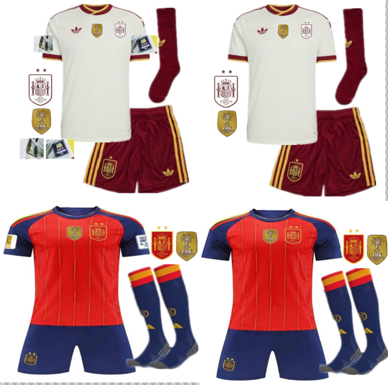 New  kids Spain adult  kit  Champion Version 2 stars 26 27 Spain  soccer jersey 10-20 days. It will arrive in your country