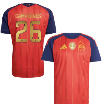 New Spain adult  Champion Version 2 stars 26 27 Spain  soccer jersey 10-20 days. It will arrive in your country