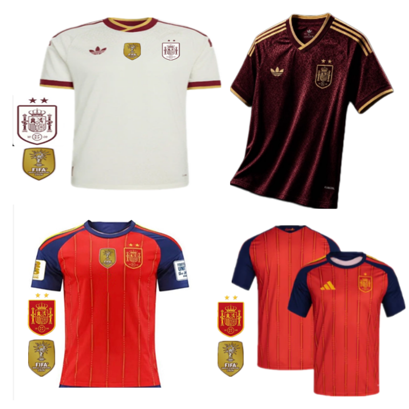 New Spain adult  Champion Version 2 stars 26 27 Spain  soccer jersey 10-20 days. It will arrive in your country