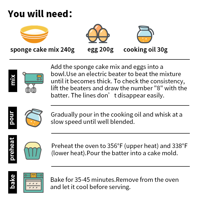 SUGARMAN Classic Sponge Cake Mix,Cake mix powder,Baking premix powder,Baking ingredients,500g
