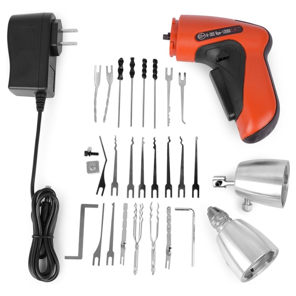KLOM Electric Lock Pick Gun Professional Locksmiths Tools Lock Pick Tool Kit Sets