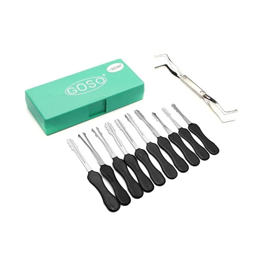 GOSO 10Pcs Double Side Lock Pick Tools Locksmith Lock Opener Lock Pick Set