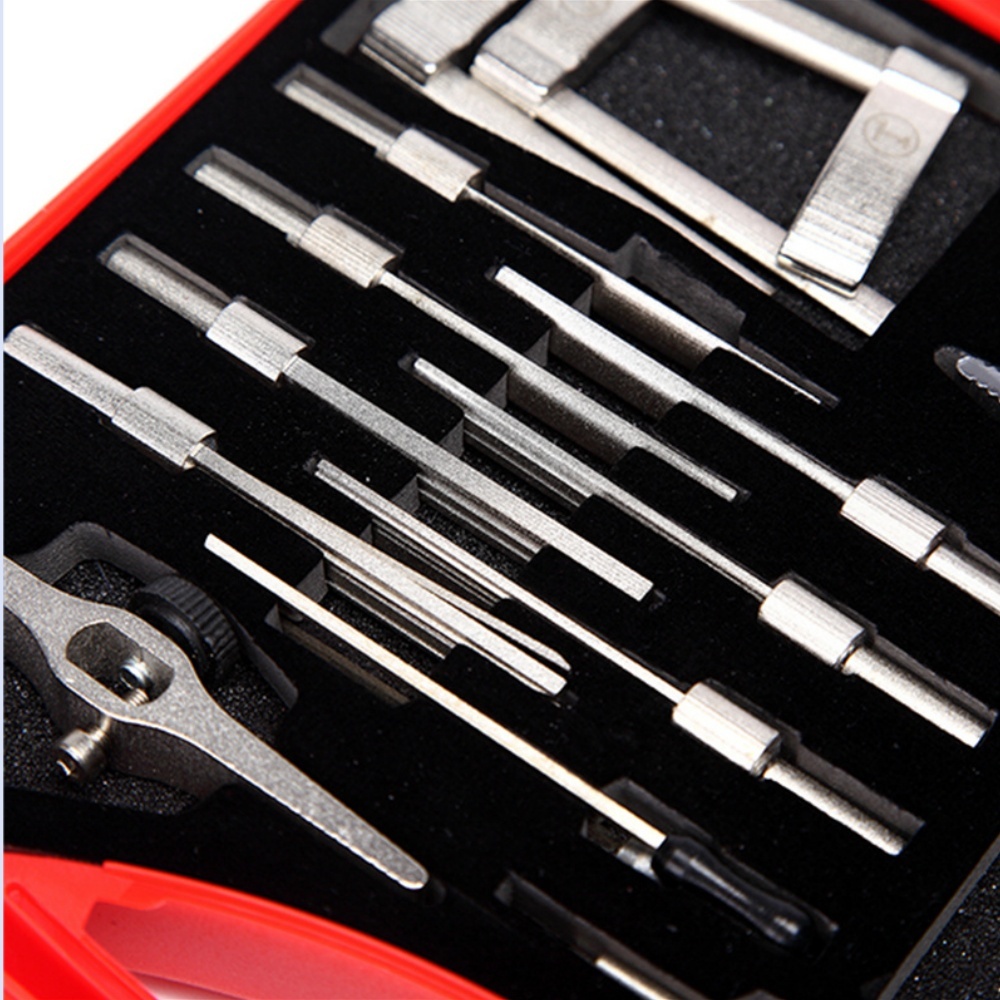 Multifunctional Locksmith Tool Kit Lock Pick Tools Set Suitable for Various Lock Brands Packaged in Convenient Plastic Case Ideal for Professionals and DIY Enthusiasts