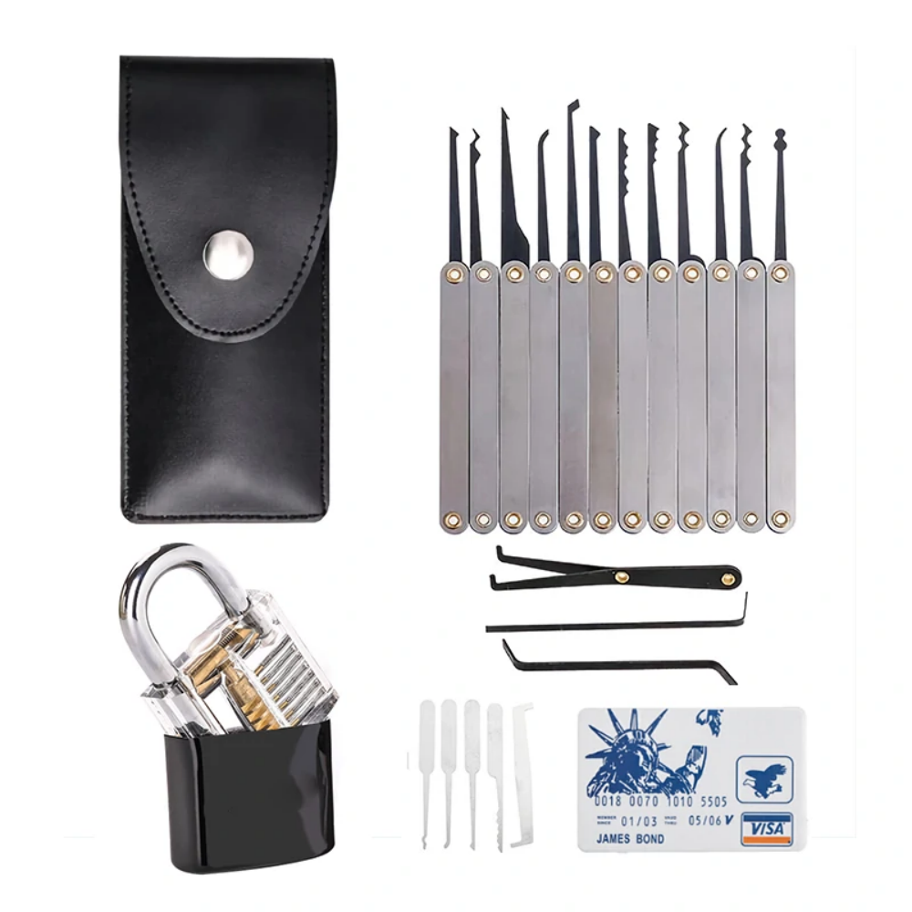 22PCS Stainless steel Picks and Padlocks Set with Picking Wrench Professional Locksmiths Tool