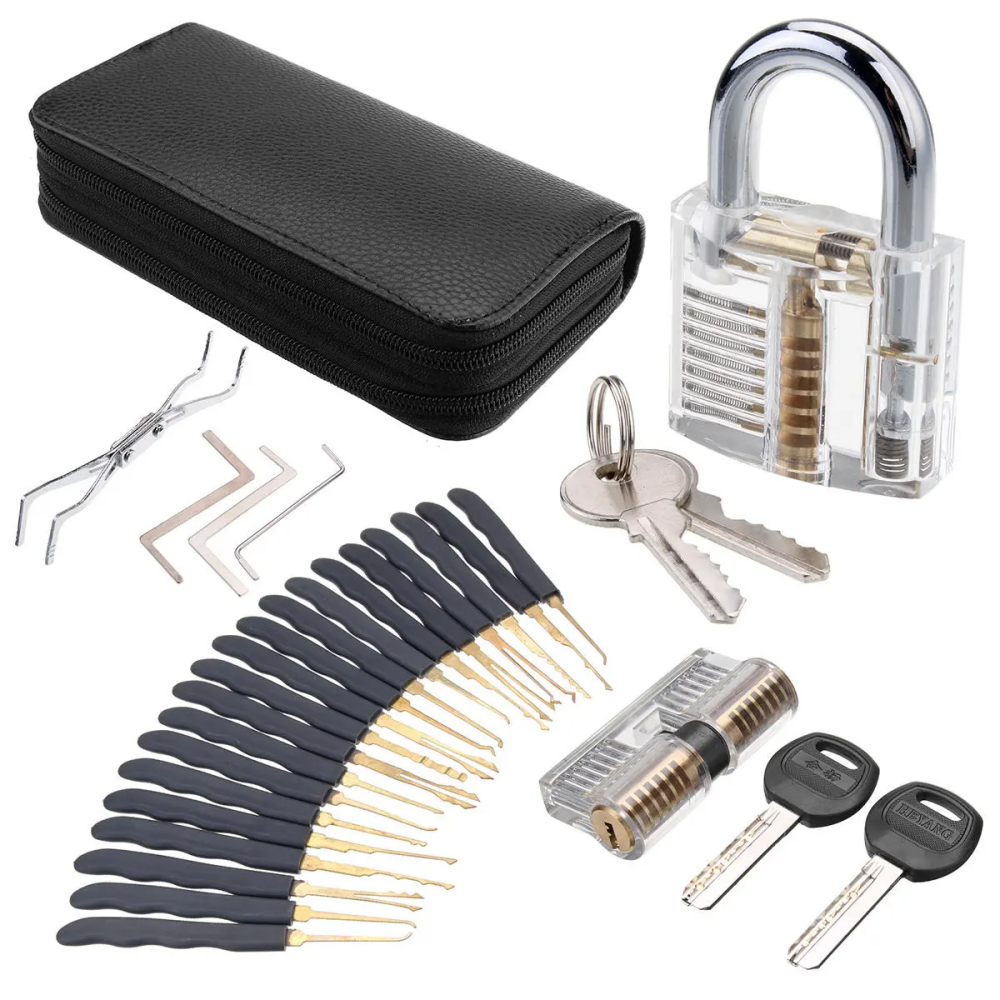 Lock Picks 24Pcs Padlock Set Training Tool Transparent Practice Locksmith Tool