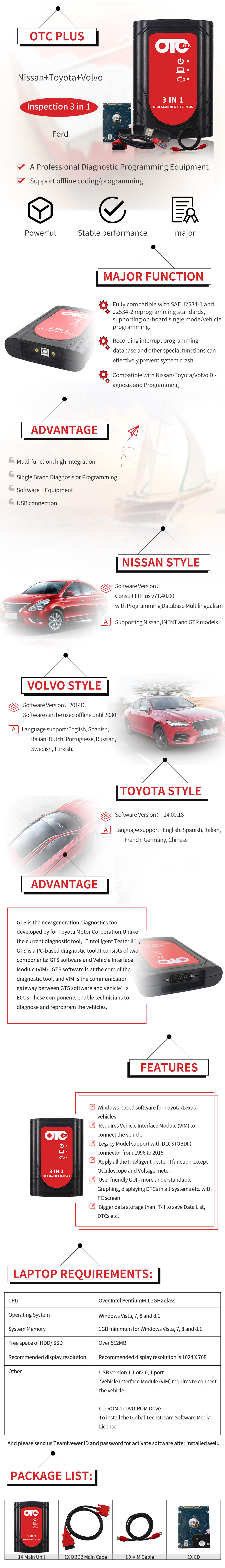 OTC Plus 3 in 1 GTS TIS3 Scanner With HDD for Toyota Volvo Nissan