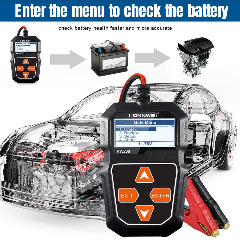 KONNWEI KW208 Auto Battery Analyzer For All 12V Cars