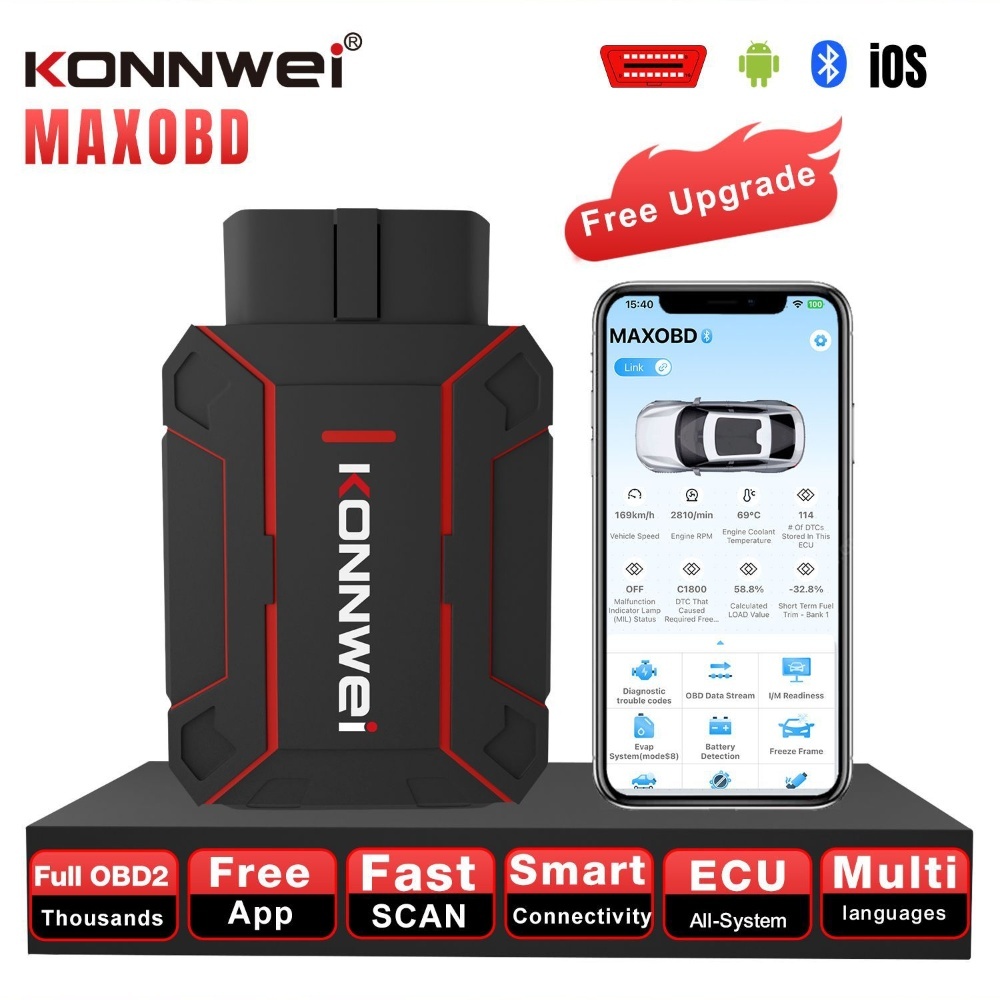 KONNWE MAXOBD Scanner Automotriz Full system Bluetooth Car Diagnostic Scanner
