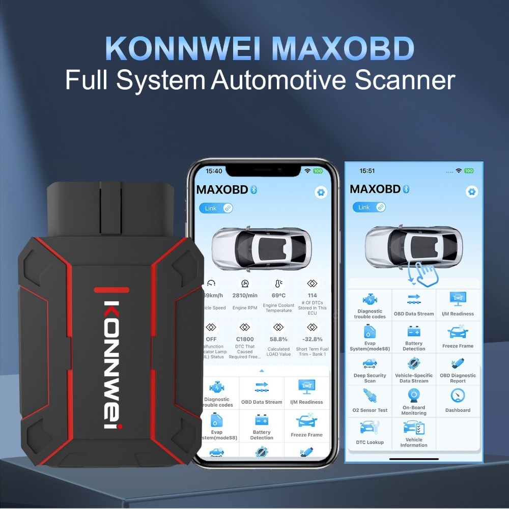 KONNWE MAXOBD Scanner Automotriz Full system Bluetooth Car Diagnostic Scanner