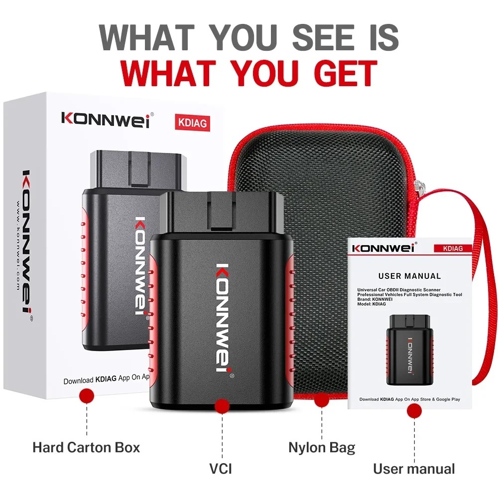 KONNWEI KDIAG MINI Full System Auto Scanner Reset SAS EPB Service ECU Programmer OBD OBD2 Car Diagnostic Tool