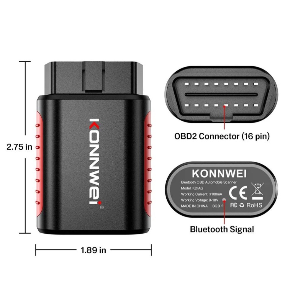 KONNWEI KDIAG MINI Full System Auto Scanner Reset SAS EPB Service ECU Programmer OBD OBD2 Car Diagnostic Tool