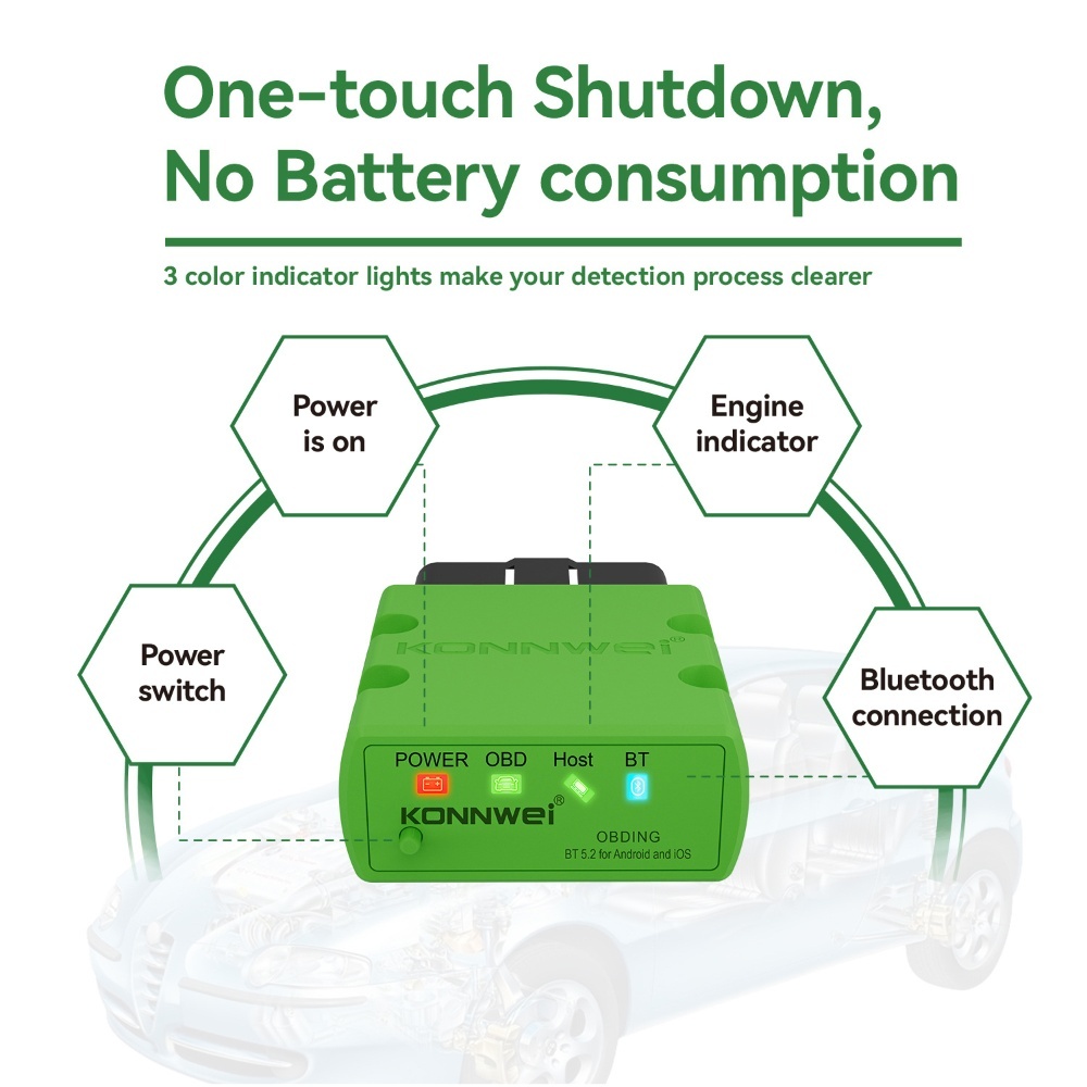 KONNWEI OBD II Automotive Scanner KW902 ELM327 Bluetooth OBDII Auto Car Diagnostic Reader Scanner Tool