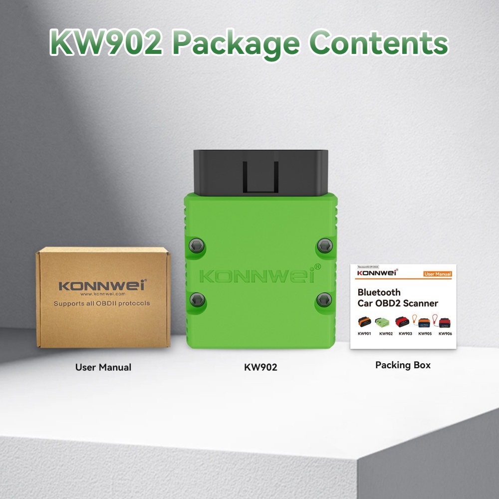 KONNWEI OBD II Automotive Scanner KW902 ELM327 Bluetooth OBDII Auto Car Diagnostic Reader Scanner Tool