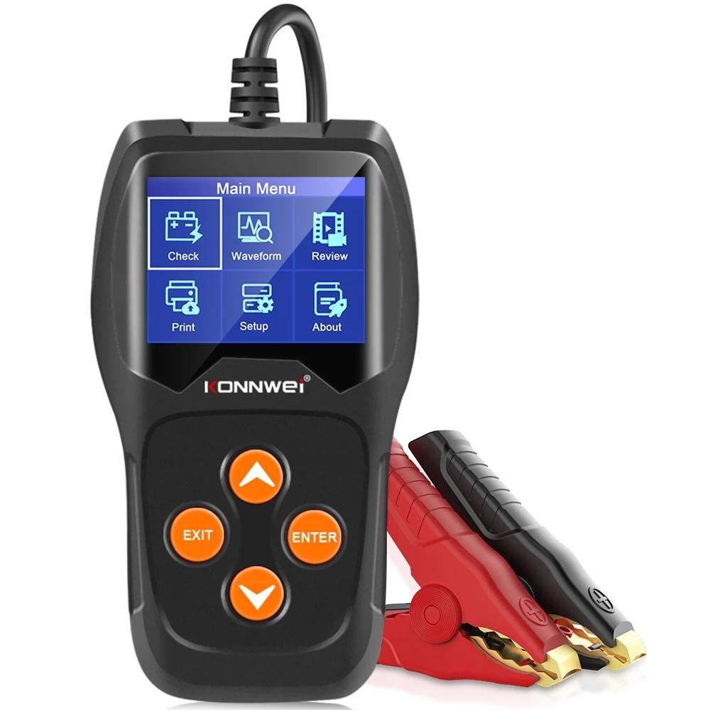 KONNWEI KW600 Car Battery Tester 12V 100 to 2000CCA 12 Volts Battery Tools for the Car Quick Cranking Charging Diagnostic