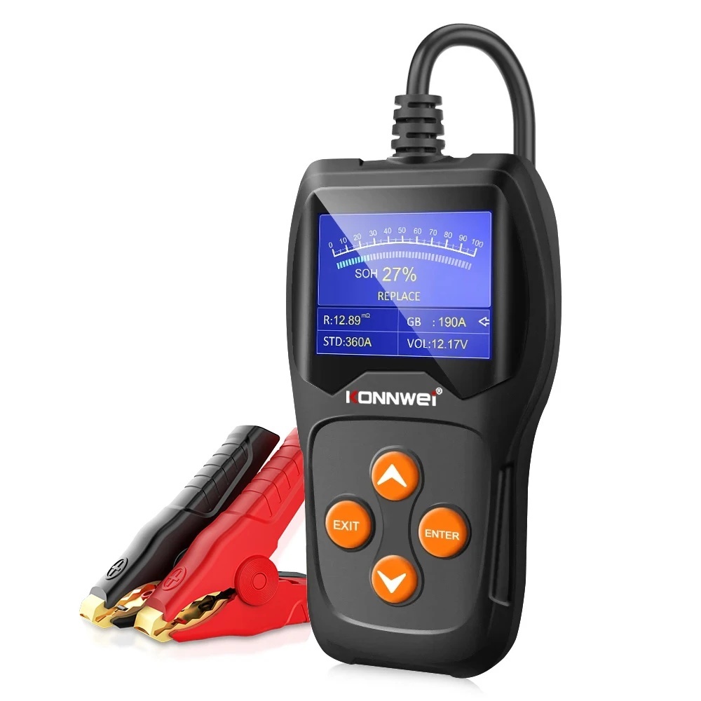 KONNWEI KW600 Car Battery Tester 12V 100 to 2000CCA 12 Volts Battery Tools for the Car Quick Cranking Charging Diagnostic