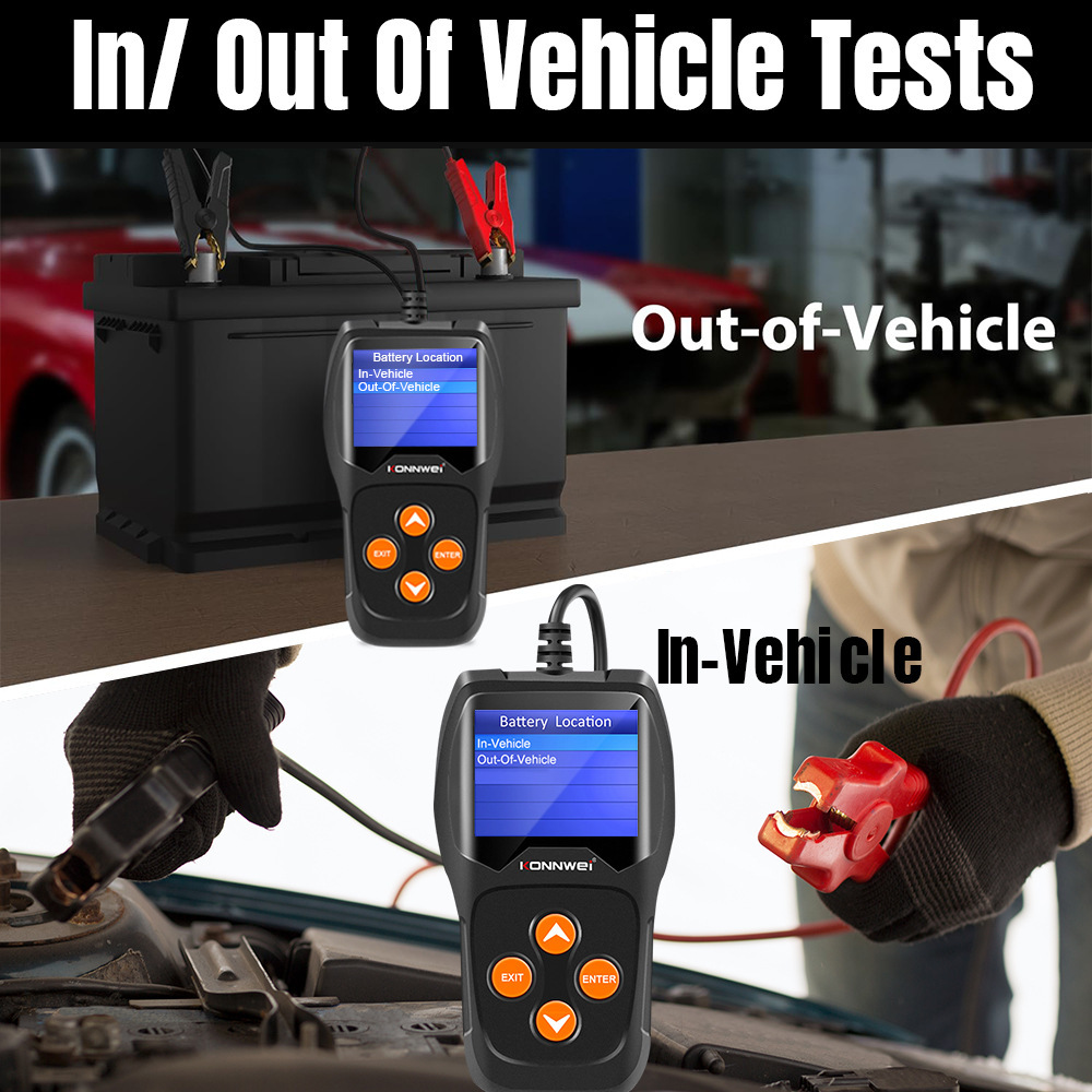 KONNWEI KW600 Car Battery Tester 12V 100 to 2000CCA 12 Volts Battery Tools for the Car Quick Cranking Charging Diagnostic