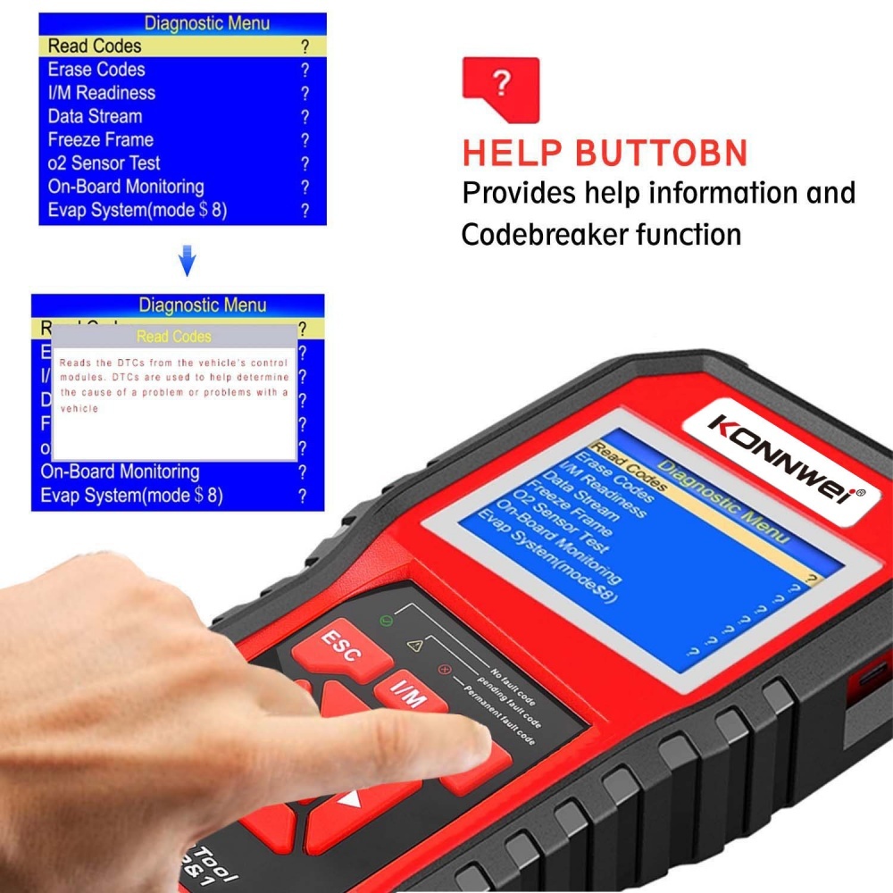 KONNWEI KW850 Car OBDII Scanner Professional Auto Diagnostic Tools OBDII Engine System Check Code Reader DTC