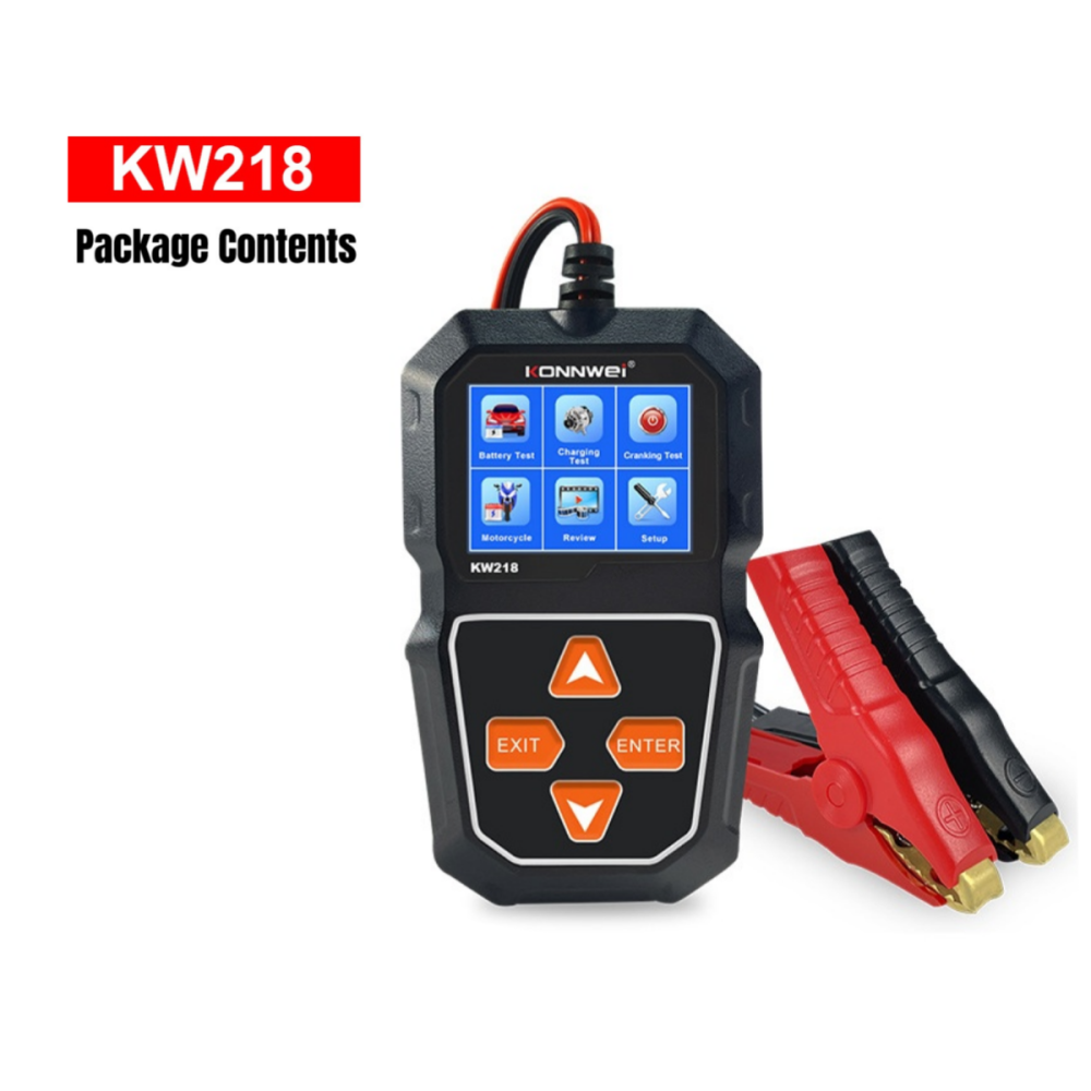 KONNWEI KW218 Car Motorcycle Battery Tester 6V 12V  Battery System Analyzer