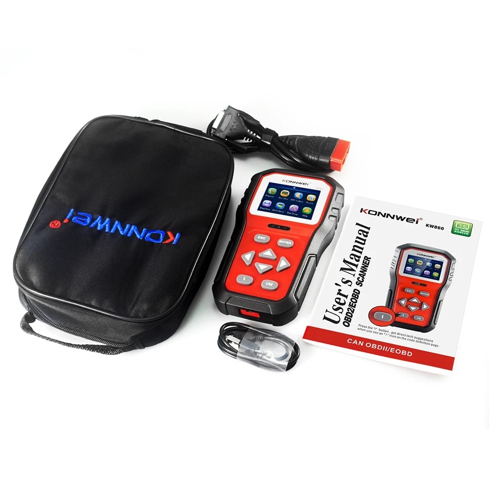 KONNWEI KW860 ODB2 Scanner Full ODB2 Functions Car Engine Fault Code Reader Tools Free Update