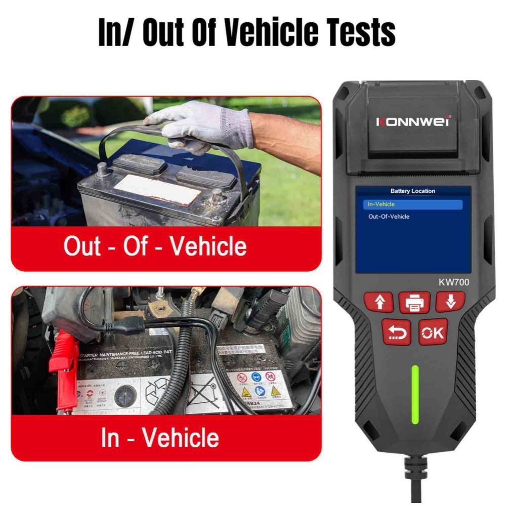 KONNWEI KW700 12V 24V Battery Tester Charging Test Tools Battery Health Test Diagnostic Tool