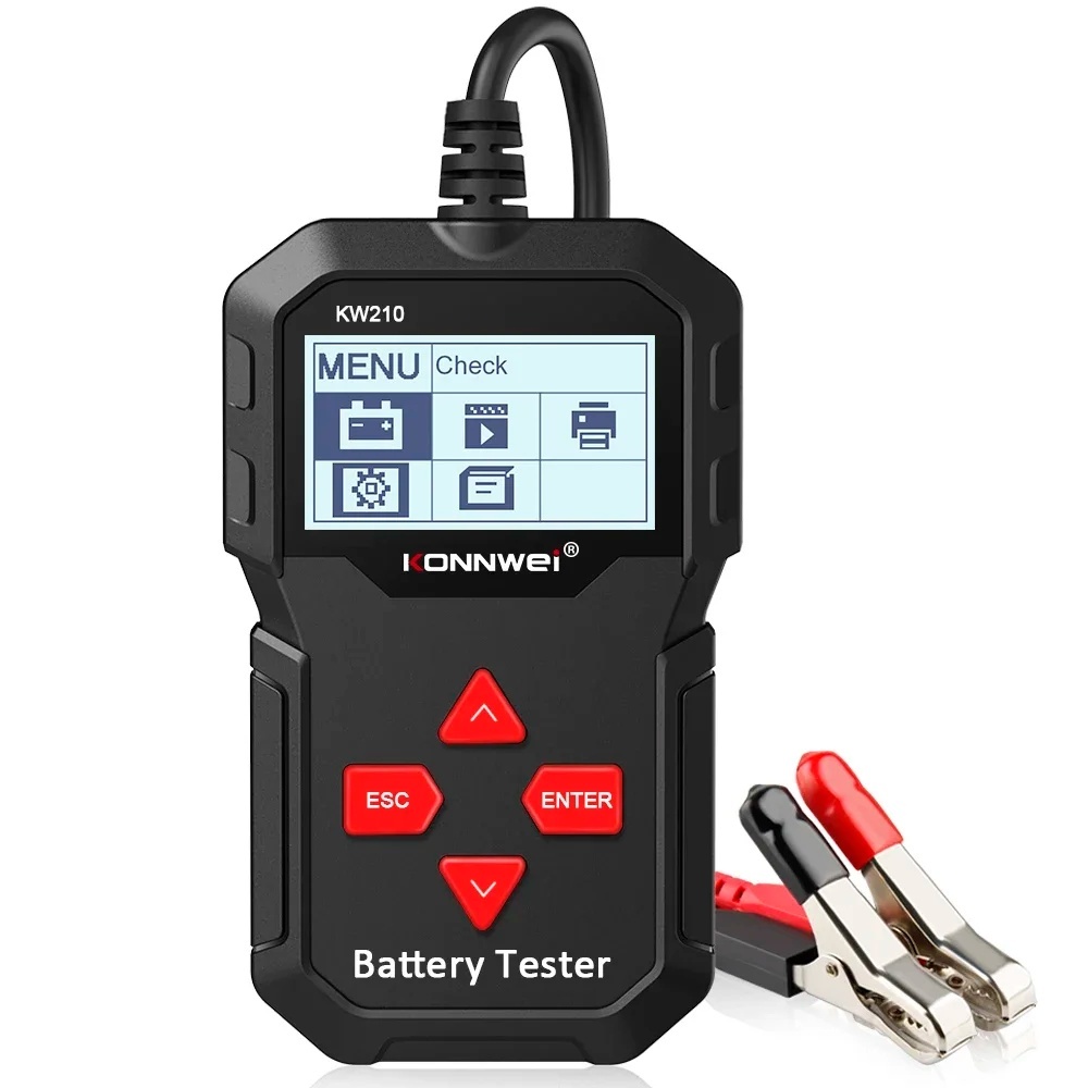 KONNWEI KW210 12v Testing  Charging Cranking Auto Battery Tester Analyzer Battery Current Voltage Checker Tool