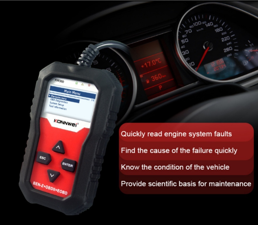 KONNWEI KW360 Full Systems OBD2 Scanner for Benz Professional Car Diagnostic Tool