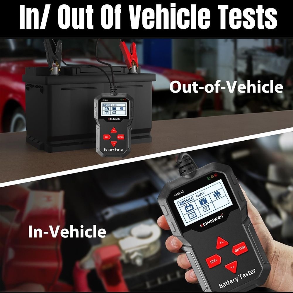 KONNWEI KW210 12v Testing  Charging Cranking Auto Battery Tester Analyzer Battery Current Voltage Checker Tool