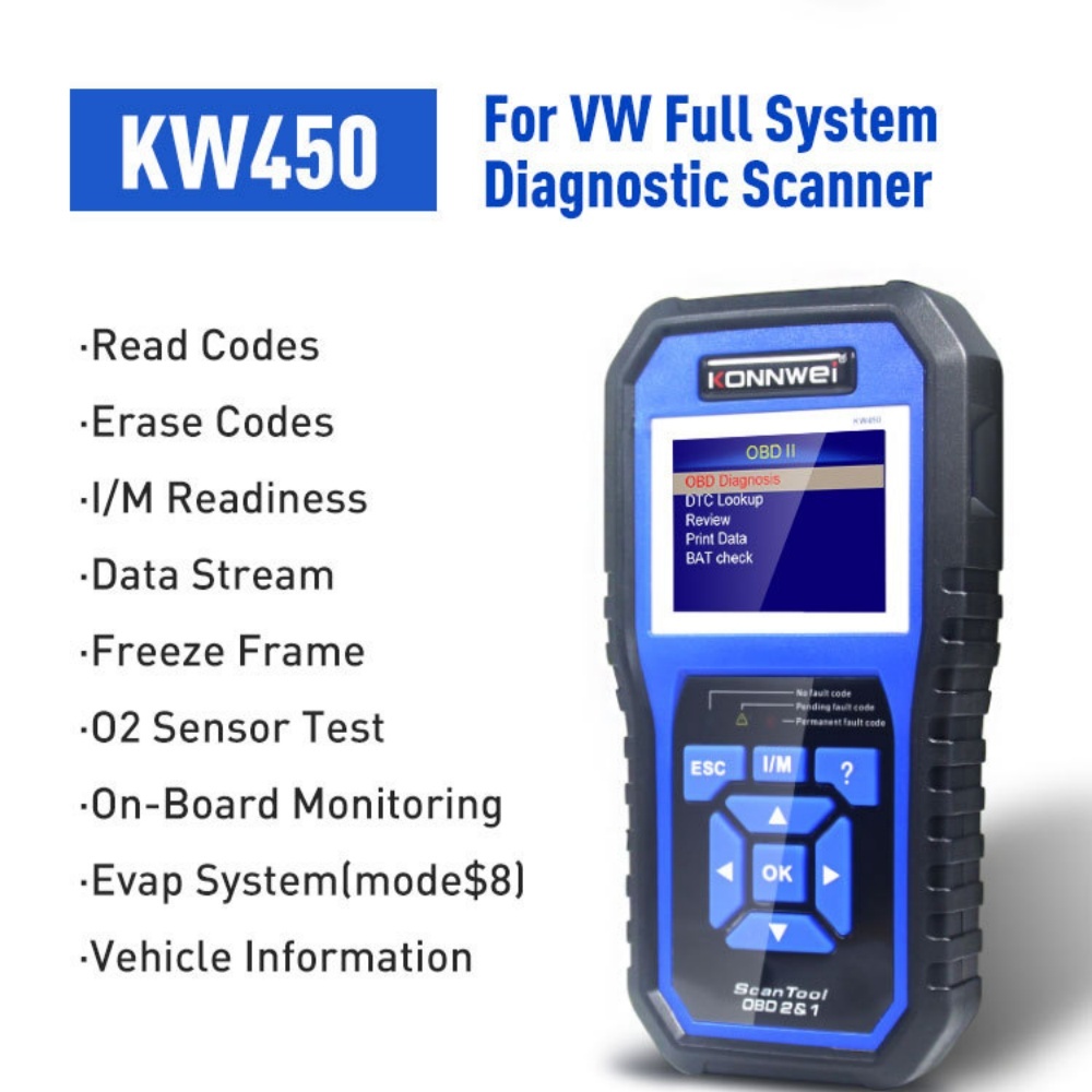 KONNWEI KW450 OBD2 Diagnostic Tool for VAG Cars VW Audi Full Systems Scanner