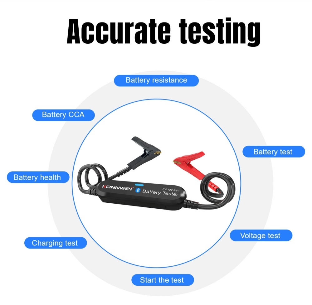 KONNWEI BK100 BK200 6V 12V 24V Bluetooth 5.0 Car Truck Battery Tester waveform Monitor