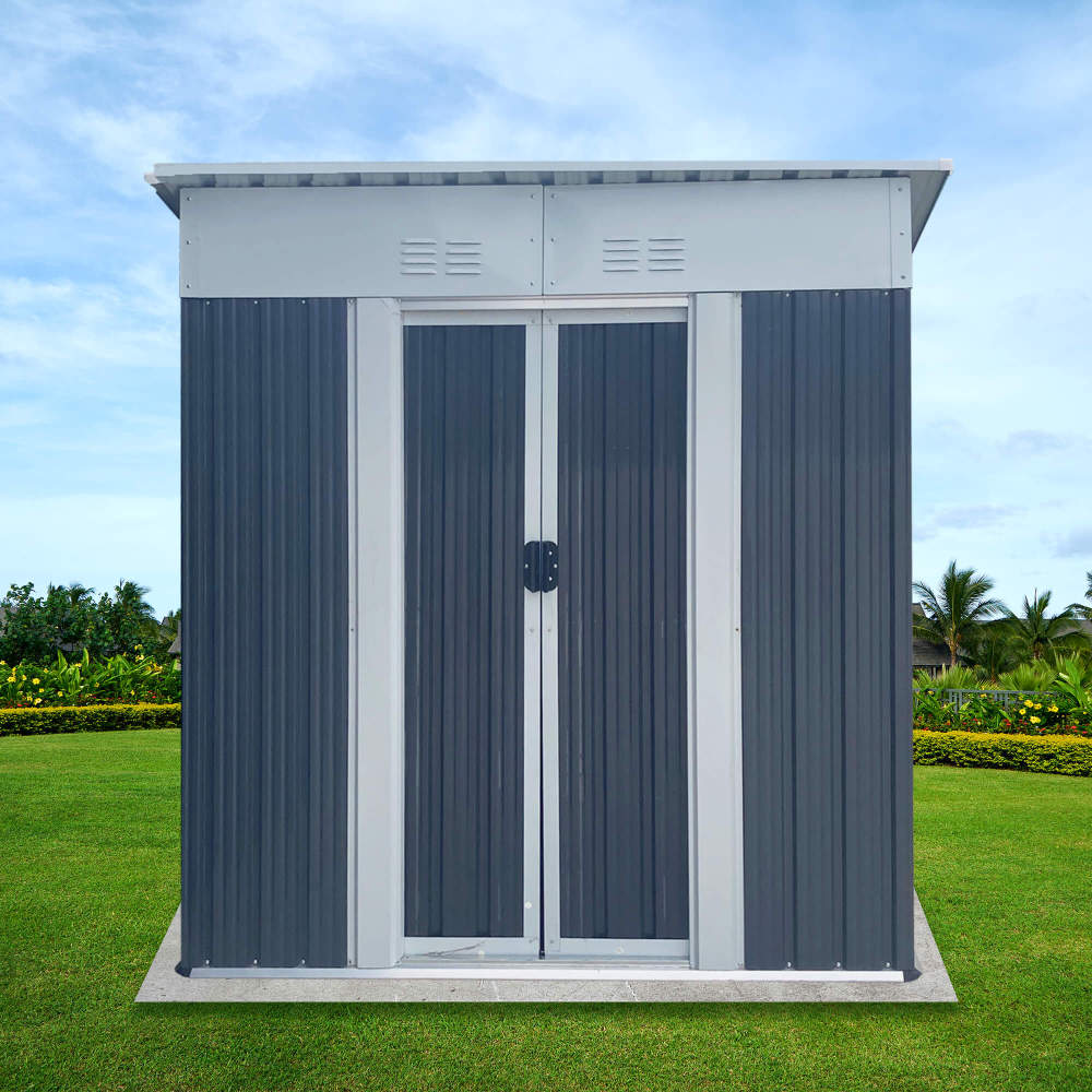 5X3 FT Pent Roof Outdoor Storage Sheds with Sliding Door