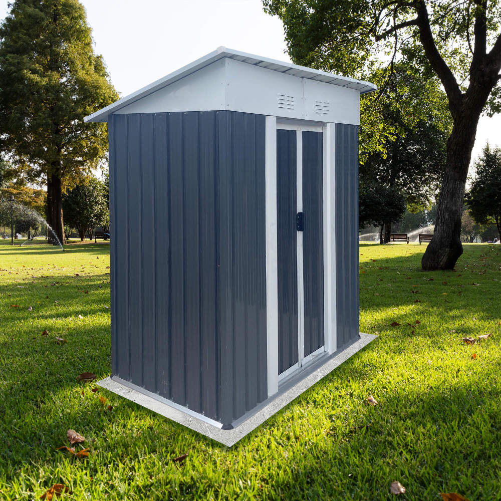 5X3 FT Pent Roof Outdoor Storage Sheds with Sliding Door