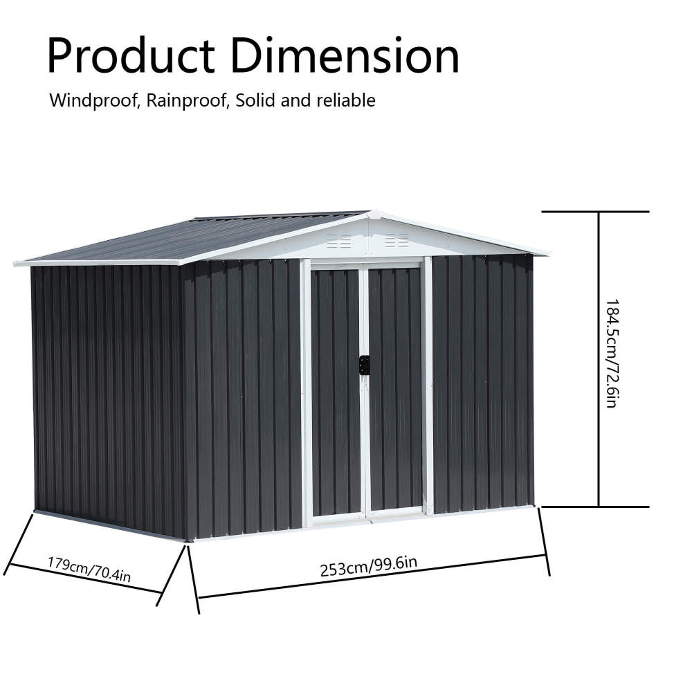 8x6 FT Apex Roof Outdoor Storage Shed