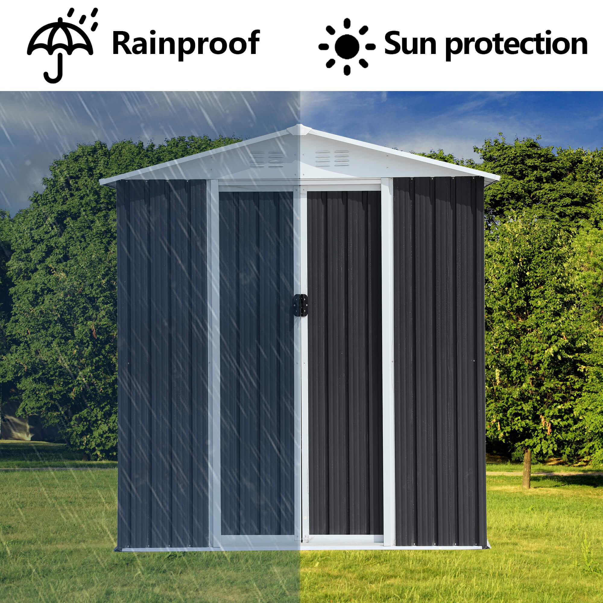 6x9 FT Apex Roof Metal Storage Shed