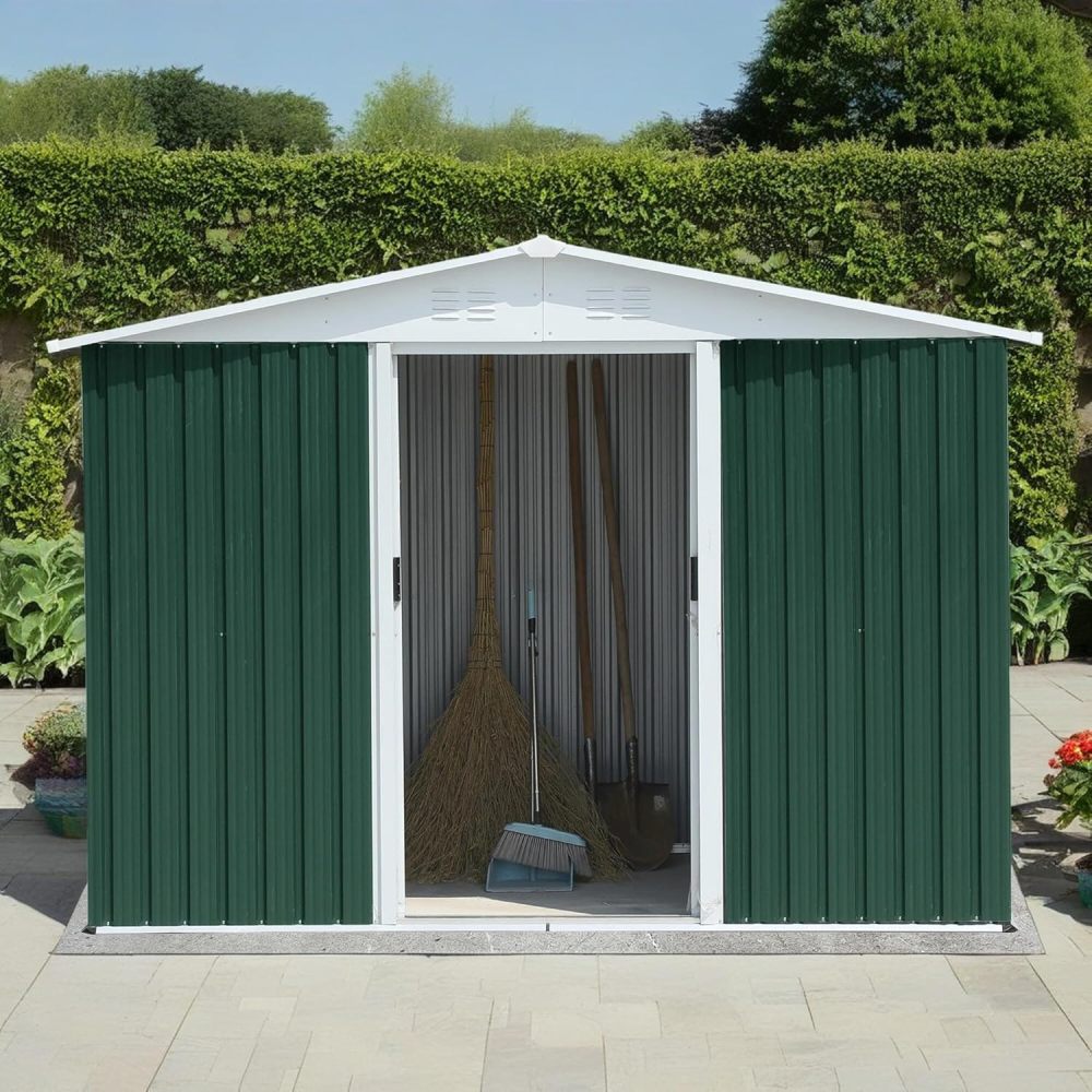 8x6 FT Apex Roof Metal Storage Shed