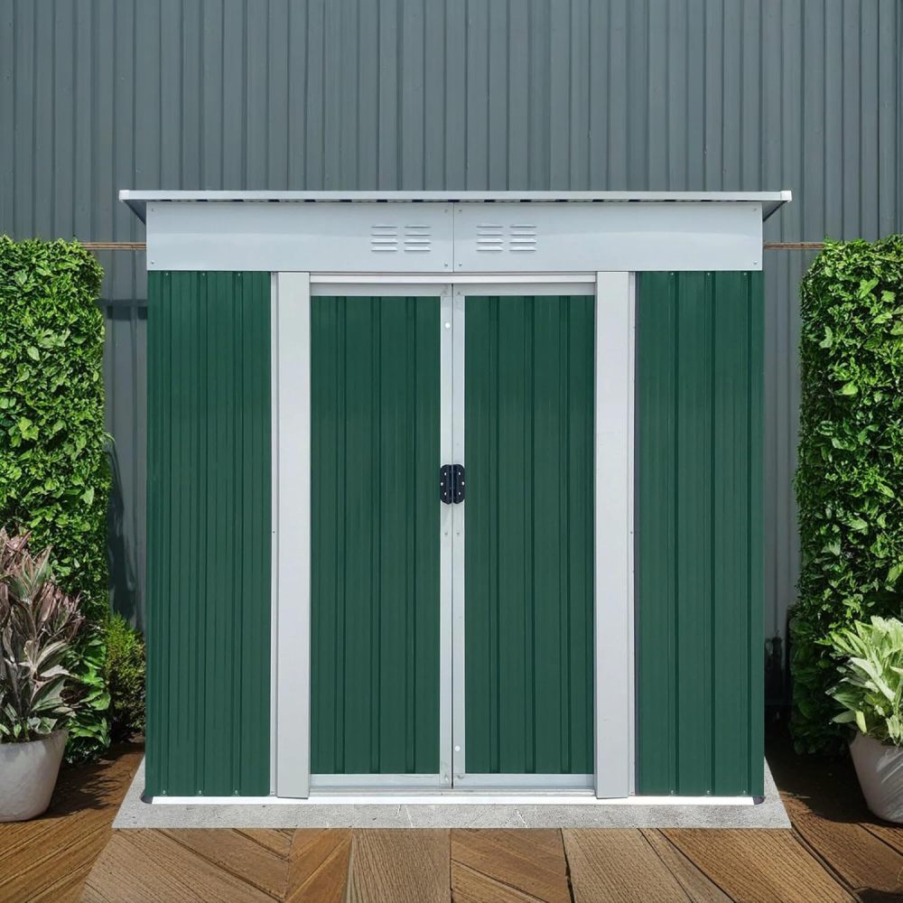 6x4 FT Pent Roof Metal Storage Sheds