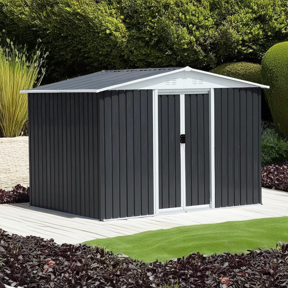 8x6 FT Apex Roof Metal Storage Shed