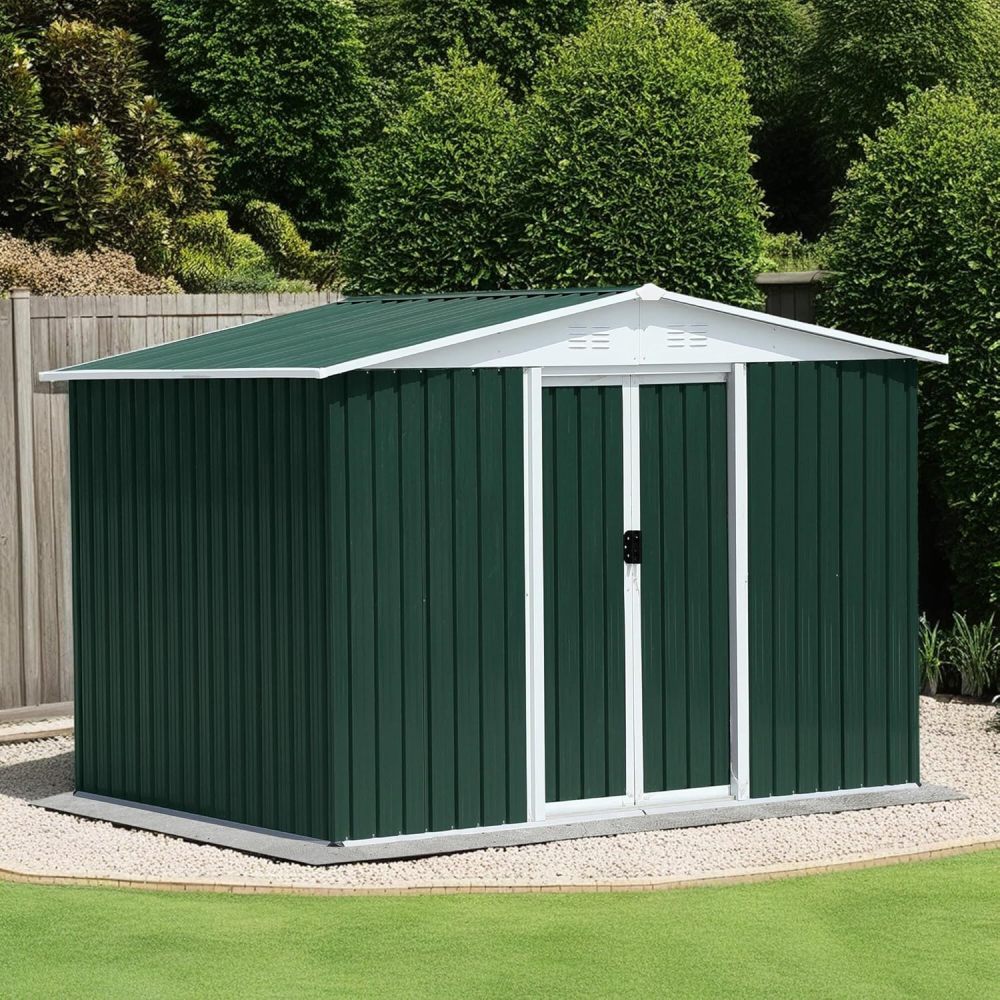 8x6 FT Apex Roof Metal Storage Shed