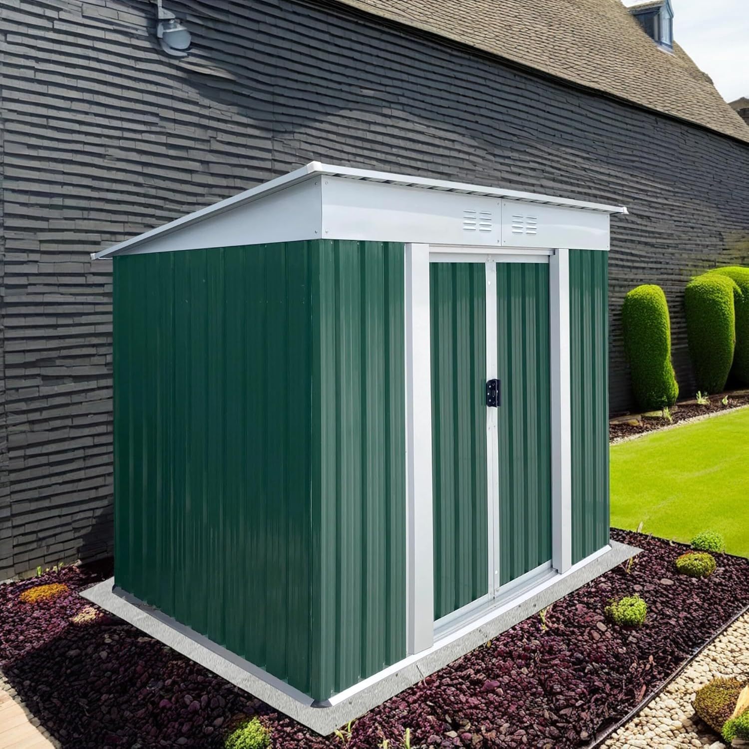 6x4 FT Pent Roof Metal Storage Sheds