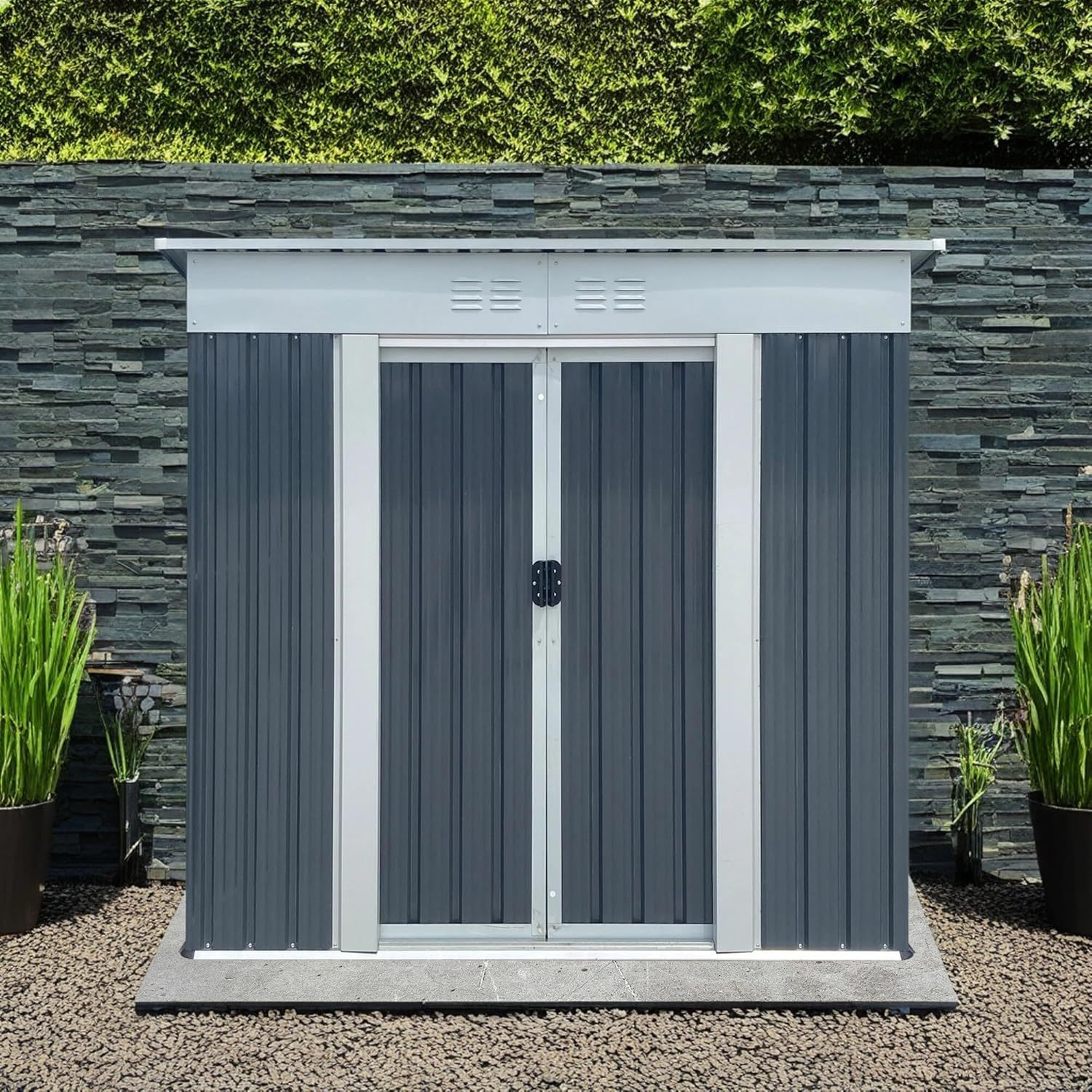 6x4 FT Pent Roof Metal Storage Sheds