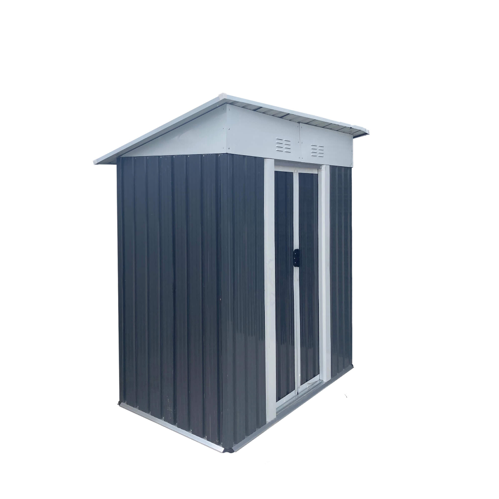 5X3 FT Pent Roof Metal Storage Sheds with Sliding Door