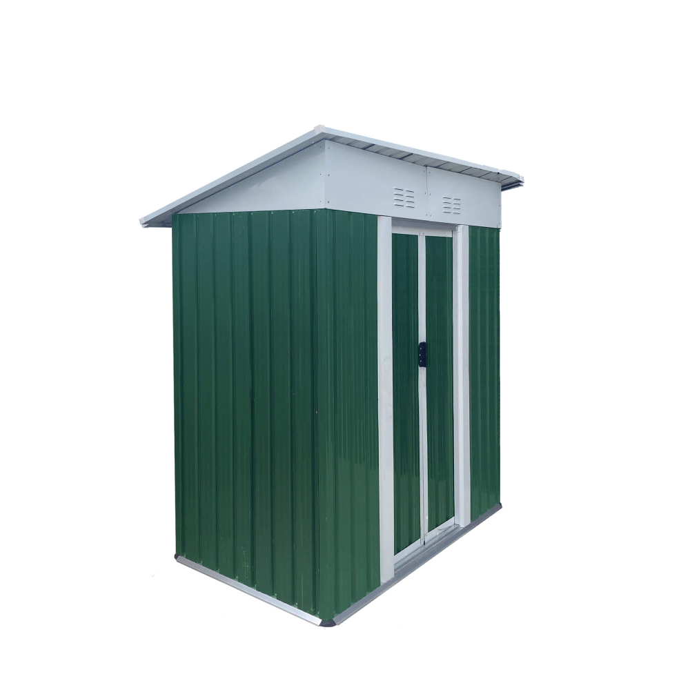 5X3 FT Pent Roof Metal Storage Sheds with Sliding Door
