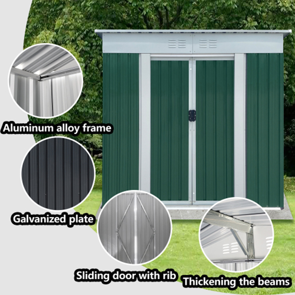 6x4 FT Pent Roof Outdoor Storage Sheds