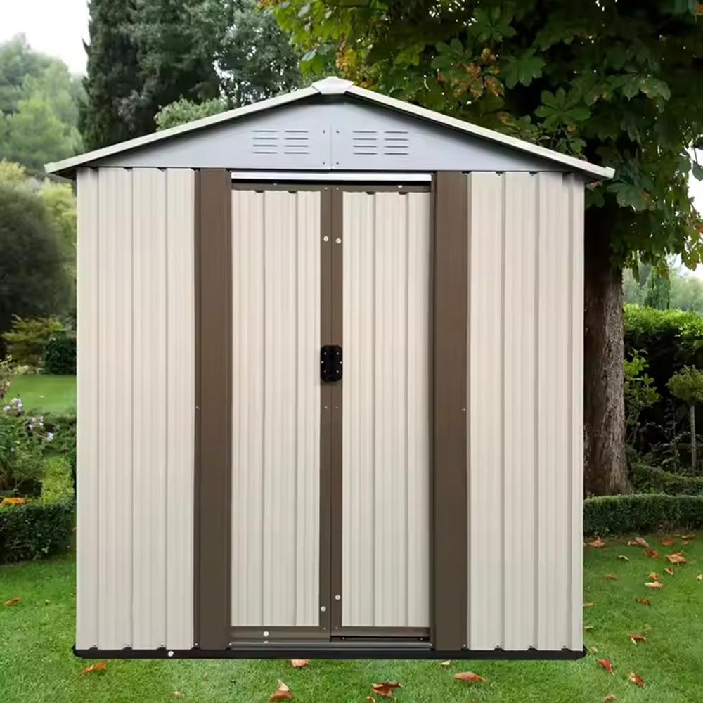 5x3FT Apex Roof Metal Garden Sheds - White