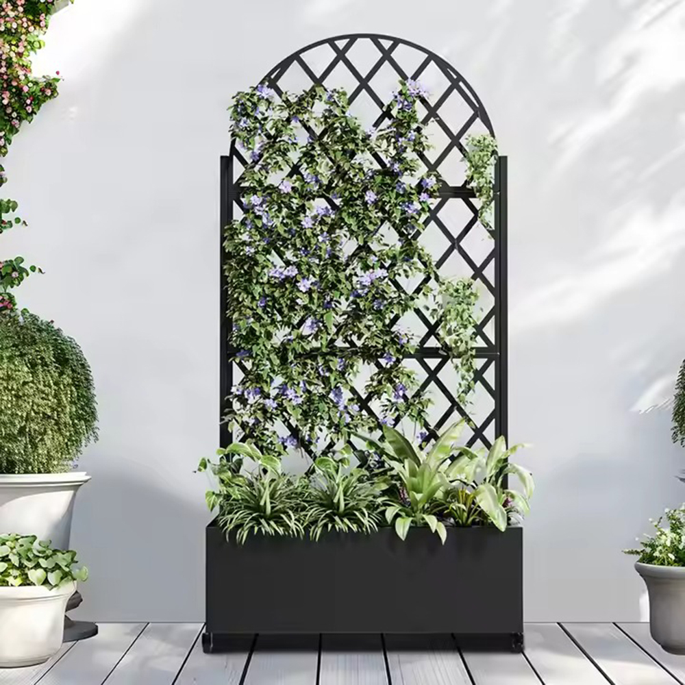 Movable Raised Garden Bed with Trellis