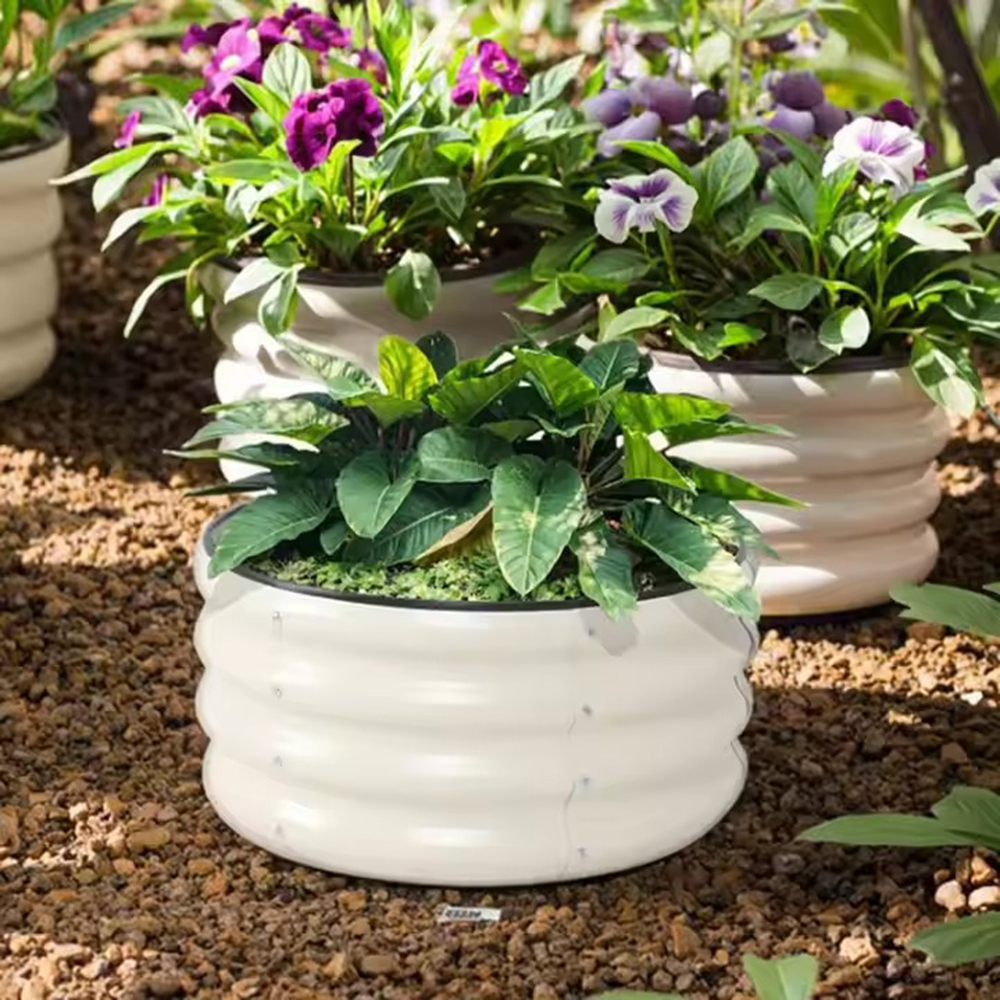 Circle White Garden Bed for Plant